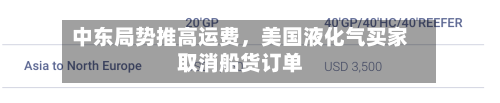 中东局势推高运费，美国液化气买家取消船货订单