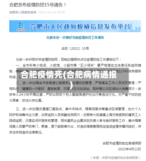 合肥疫情死(合肥病情通报)-第3张图片