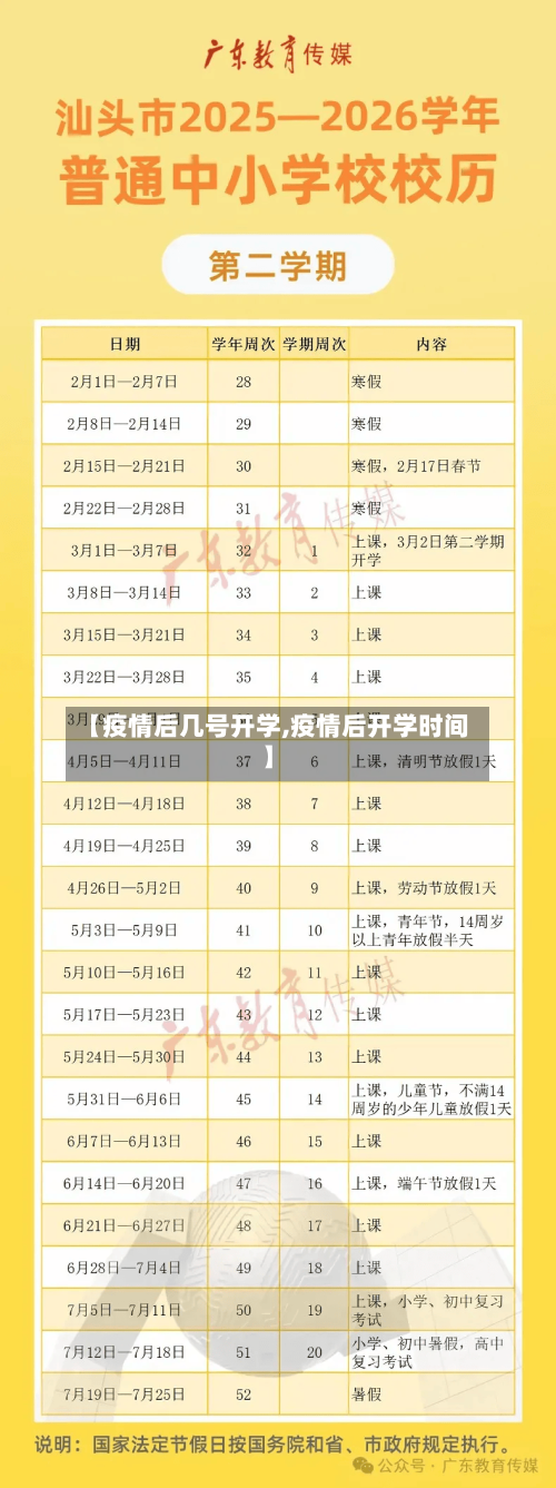 【疫情后几号开学,疫情后开学时间】