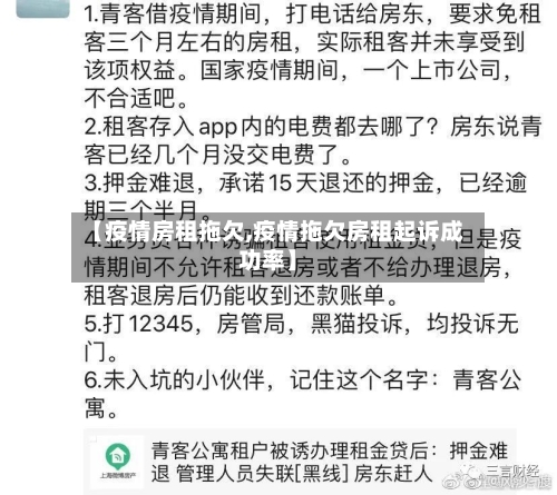 【疫情房租拖欠,疫情拖欠房租起诉成功率】-第2张图片