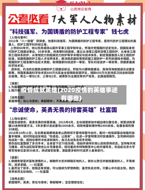 疫情成就英雄(2020疫情的英雄事迹有哪些)