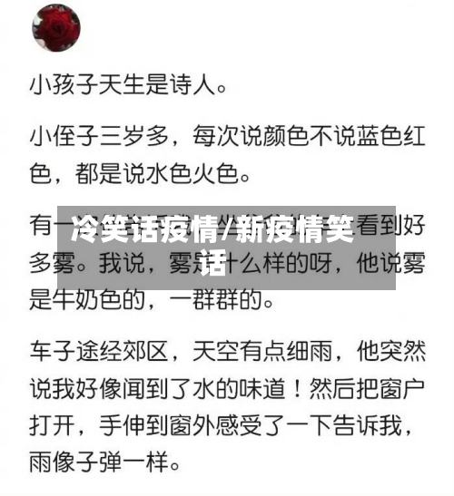 冷笑话疫情/新疫情笑话-第2张图片