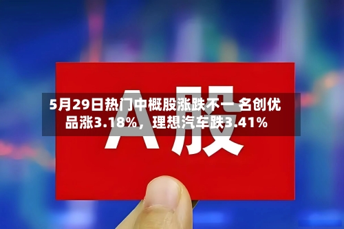 5月29日热门中概股涨跌不一 名创优品涨3.18%，理想汽车跌3.41%