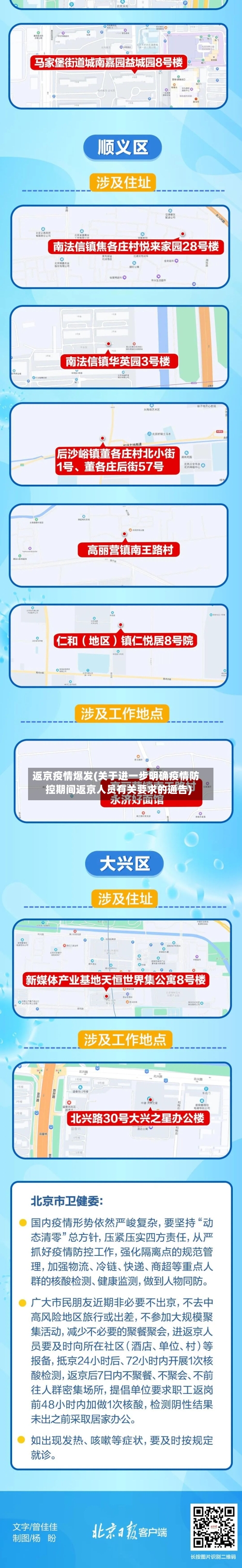 返京疫情爆发(关于进一步明确疫情防控期间返京人员有关要求的通告)