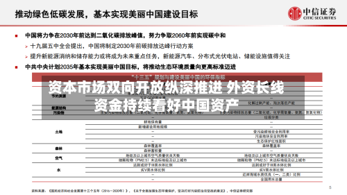 资本市场双向开放纵深推进 外资长线资金持续看好中国资产