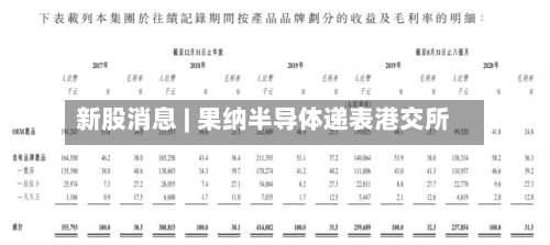 新股消息 | 果纳半导体递表港交所