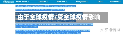 由于全球疫情/受全球疫情影响
