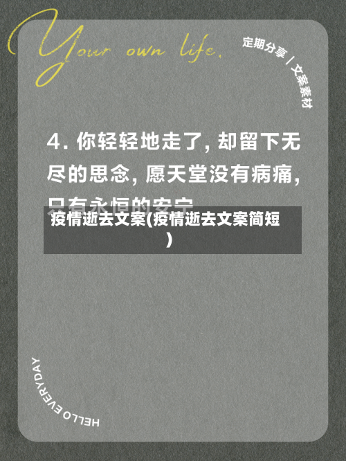 疫情逝去文案(疫情逝去文案简短)-第3张图片