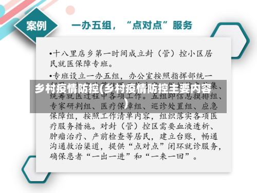 乡村疫情防控(乡村疫情防控主要内容)