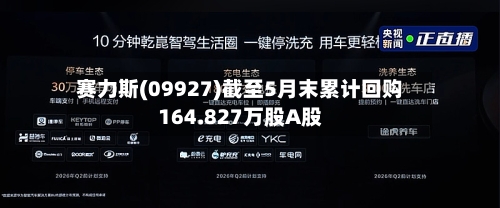 赛力斯(09927)截至5月末累计回购164.827万股A股