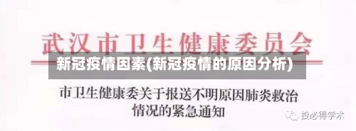 新冠疫情因素(新冠疫情的原因分析)