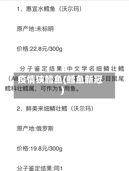 疫情狭鳕鱼(鳕鱼新冠)