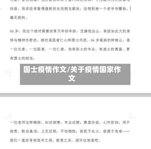 国士疫情作文/关于疫情国家作文