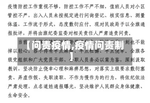 【问责疫情,疫情问责制】