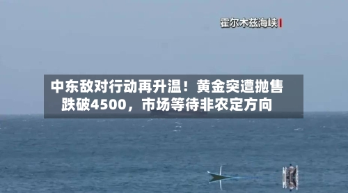 中东敌对行动再升温！黄金突遭抛售跌破4500，市场等待非农定方向