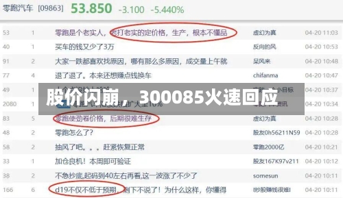 股价闪崩	，300085火速回应-第3张图片
