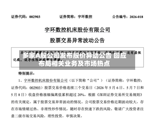多家A股公司发布股价异动公告 回应布局相关业务及市场热点-第2张图片