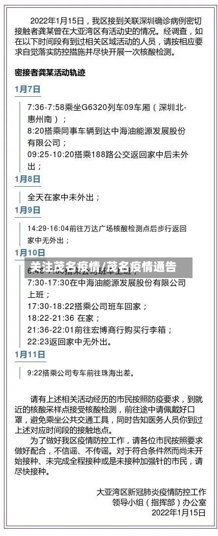 关注茂名疫情/茂名疫情通告