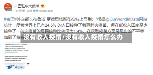 没有收入疫情/没有收入疫情怎么办