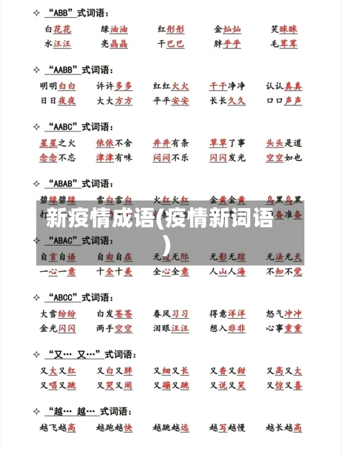 新疫情成语(疫情新词语)-第3张图片