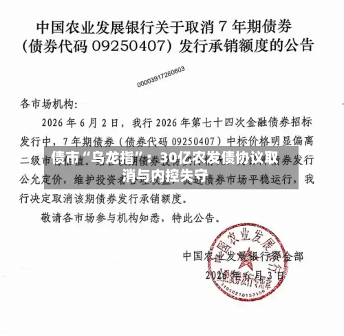 债市“乌龙指	”：30亿农发债协议取消与内控失守-第3张图片