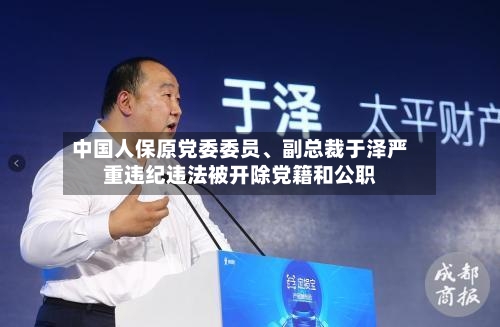 中国人保原党委委员、副总裁于泽严重违纪违法被开除党籍和公职