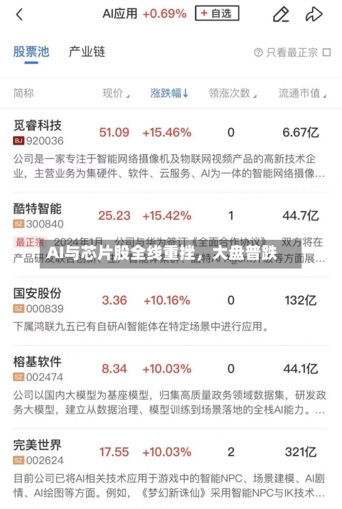 AI与芯片股全线重挫，大盘普跌