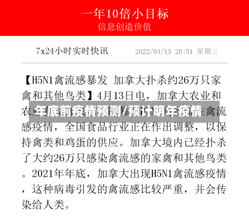 年底前疫情预测/预计明年疫情