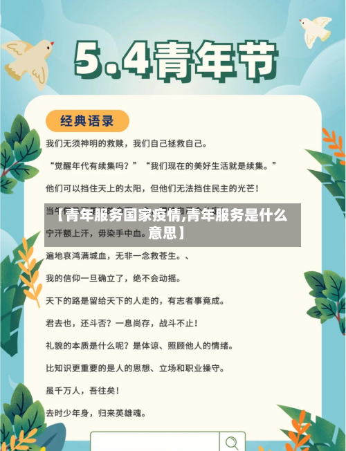 【青年服务国家疫情,青年服务是什么意思】