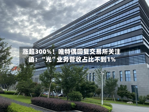 涨超300%！唯特偶回复交易所关注函：“光”业务营收占比不到1%-第2张图片