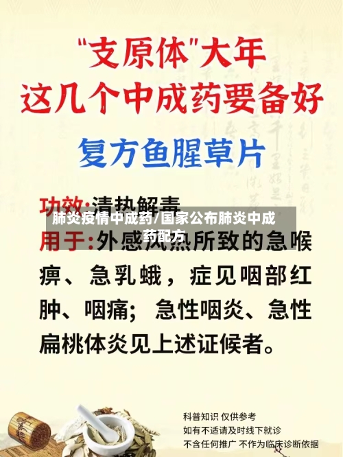 肺炎疫情中成药/国家公布肺炎中成药配方