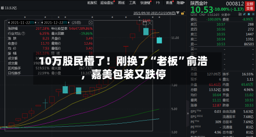 10万股民懵了！刚换了“老板”俞浩，嘉美包装又跌停
