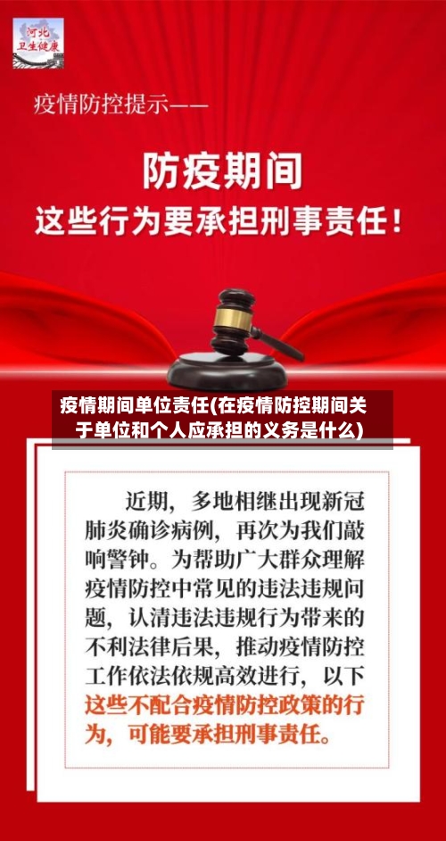 疫情期间单位责任(在疫情防控期间关于单位和个人应承担的义务是什么)-第3张图片