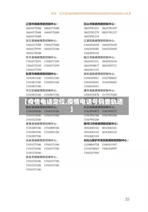 【疫情电话定位,疫情电话号码查轨迹】