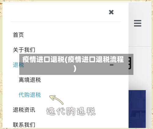 疫情进口退税(疫情进口退税流程)