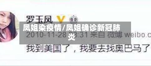 凤姐染疫情/凤姐确诊新冠肺炎
