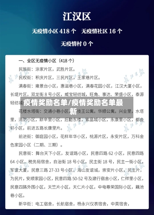 疫情奖励名单/疫情奖励名单最新-第2张图片