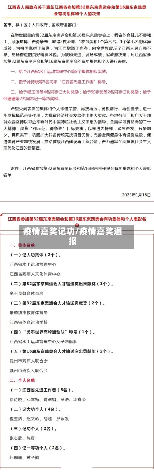 疫情嘉奖记功/疫情嘉奖通报