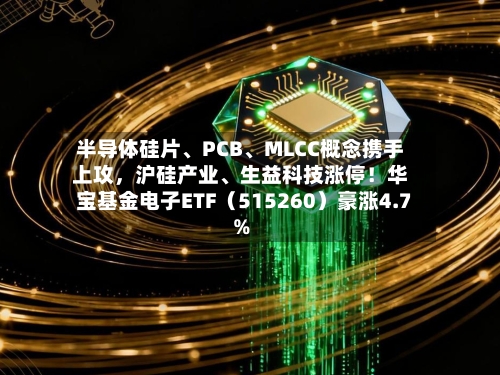 半导体硅片、PCB、MLCC概念携手上攻，沪硅产业、生益科技涨停！华宝基金电子ETF（515260）豪涨4.7%
