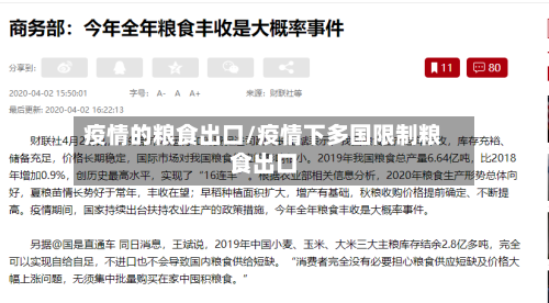 疫情的粮食出口/疫情下多国限制粮食出口-第3张图片