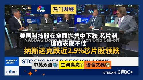 美国科技股在全面抛售中下跌 芯片制造商表现不佳-第3张图片