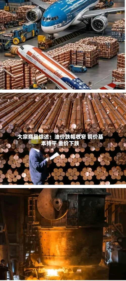 大宗商品综述：油价跌幅收窄 铜价基本持平 金价下跌