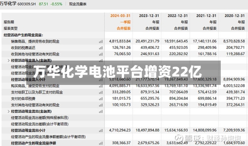 万华化学电池平台增资22亿