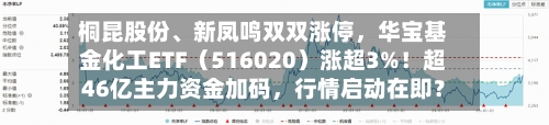 桐昆股份、新凤鸣双双涨停，华宝基金化工ETF（516020）涨超3%！超46亿主力资金加码，行情启动在即？