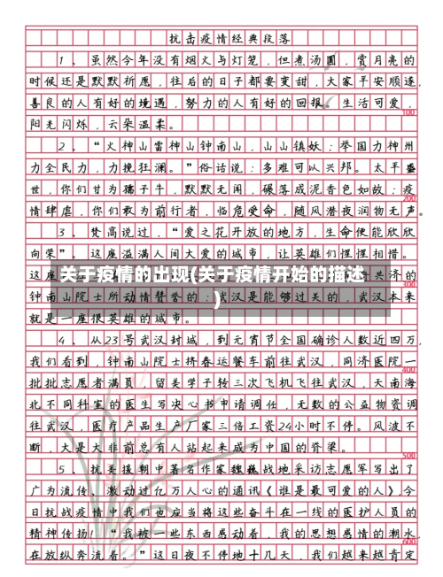 关于疫情的出现(关于疫情开始的描述)-第2张图片