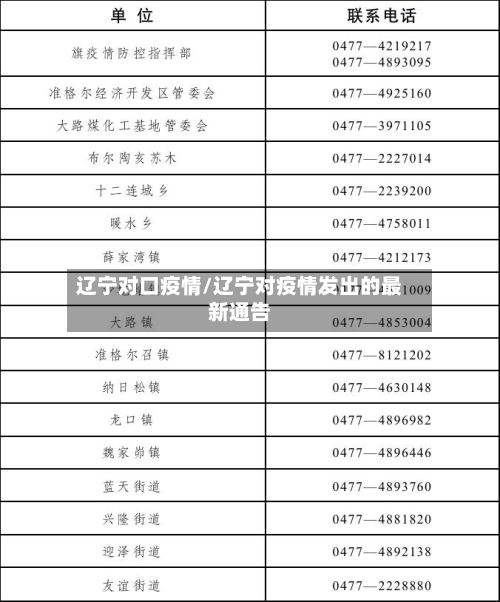 辽宁对口疫情/辽宁对疫情发出的最新通告