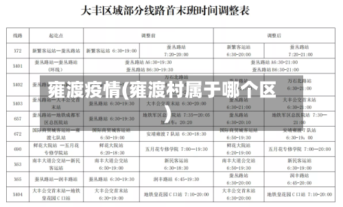 雍渡疫情(雍渡村属于哪个区)
