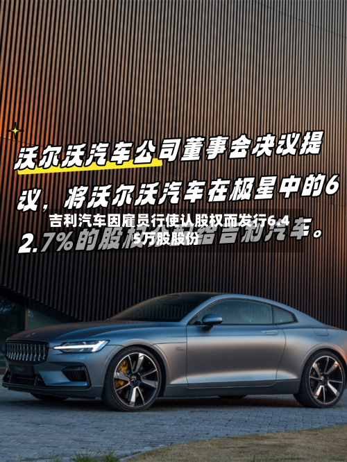 吉利汽车因雇员行使认股权而发行6.45万股股份