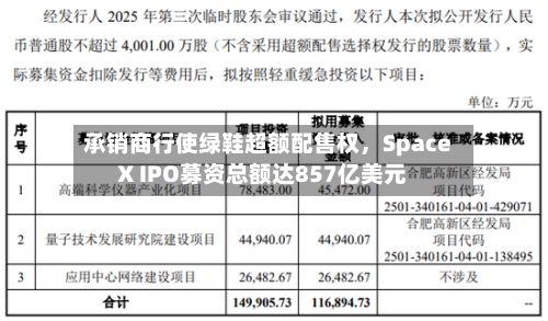 承销商行使绿鞋超额配售权，SpaceX IPO募资总额达857亿美元-第2张图片