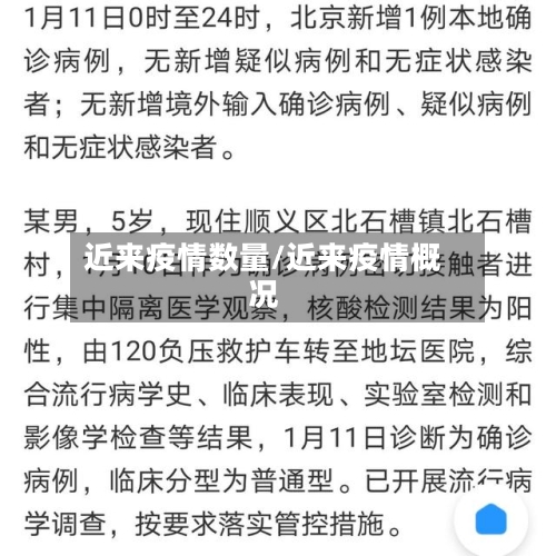 近来疫情数量/近来疫情概况